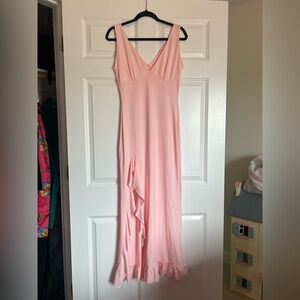 NWOT Elegant Pink Sleeveless Ruffle Dress